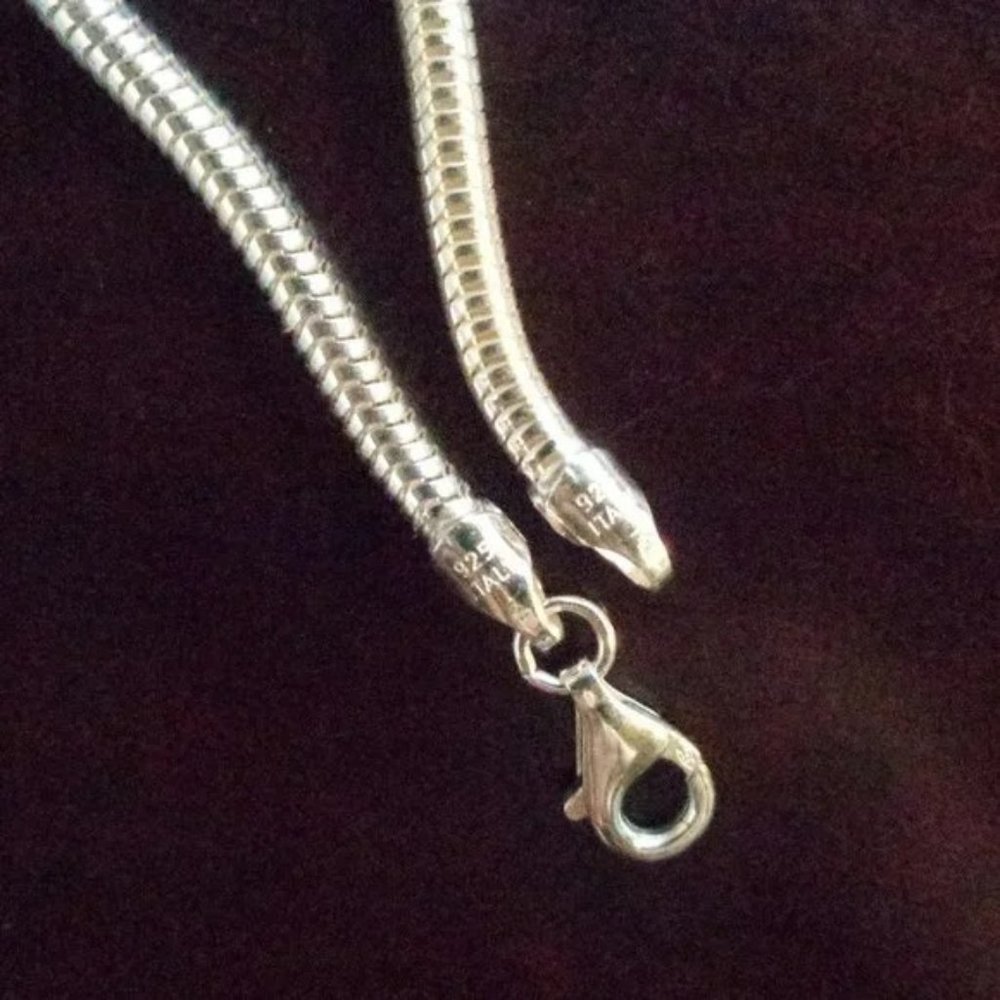 Solid Sterling Silver Flexible Snake Chain Bracel… - image 2